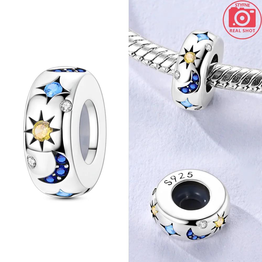 

Charms Original Blue Star Moon Sun Wishing Bottle Luminous Pendant Beads Fit Copper Bracelet Women Jewelry Making Diy Gift
