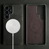 Wireless Charging Calfskin Cowhide Leather Case for Samsung Galaxy S26 Ultra S25 S24 Plus S22 S23FE Note20 Soft Shell Full Cover