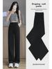 Women's High-Waist Wide-Leg Black Pants for Spring & Summer