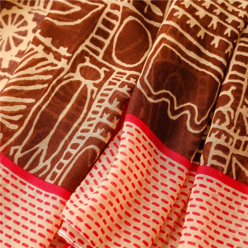 Bohemian Ethnic Style Hand-Painted Bali Yarn Silk Shawl Scarf for Women