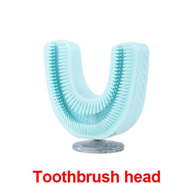 

Детская электрическая зубная щетка, 360 градусов, автоматическая USB перезаряжаемая чистящая силиконовая детская умная детская U-образная звуковая зубная щетка