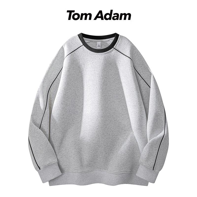 TOM ADAM Fresh Contrast Stitching Crew Neck Sweatshirt
