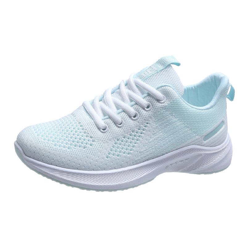 2021 summer Korean version of versatile student running shoes, lightweight soft-soled comfortable travel shoes, hollow flying woven sports shoes 