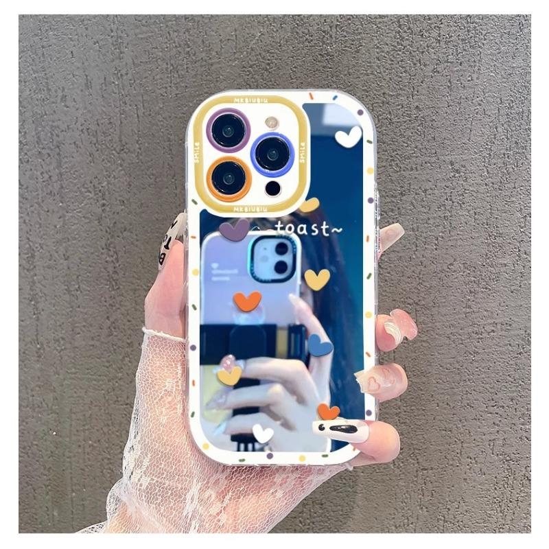 

For Apple s New 17 Mirror Phone Case for IPhone14/13 Color Love 15 Silicone 16pro Mirror For Apple 16PROMAX