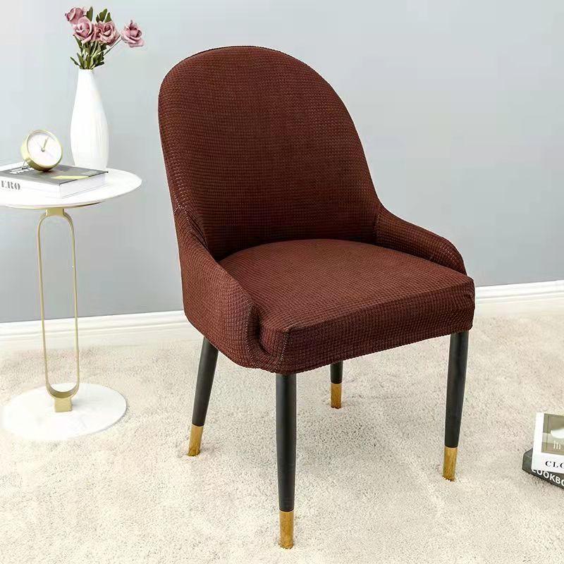 Large Curved Special-Shaped Dining Chair Cover, Semi-Circular Chair Cover, Cushion Backrest, Integrated Chair Back, Simple Elasticity