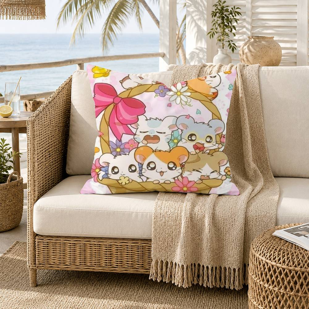CUTE HHamtaro Kawaii World Pillow Case for Sofa Living Room Home office Decor Protective Cover