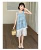 Girls' Dress Summer 2026 New Style Mid University Children's Stylish Tank Top Skirt Girls' Lace Holiday Beach Skirt Trendy