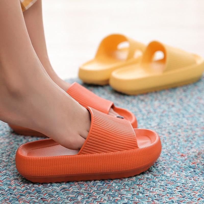 Men's new thick-soled slippers women's summer indoor pink bathroom couple cool slippers men's height increase