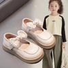 Girls' Leather Shoes 2025 Autumn New Bow Children's Princess Shoes Girls Performance Shoes Soft Sole Girl Baby Shoes