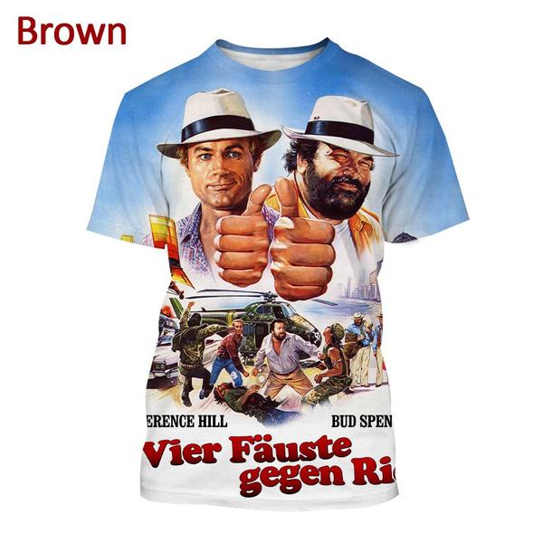 

Летняя мода хип-хоп рубашка топы Bud Spencer Terence Hill 3D мужская повседневная крутая футболка с коротким рукавом с принтом одежда XXXL