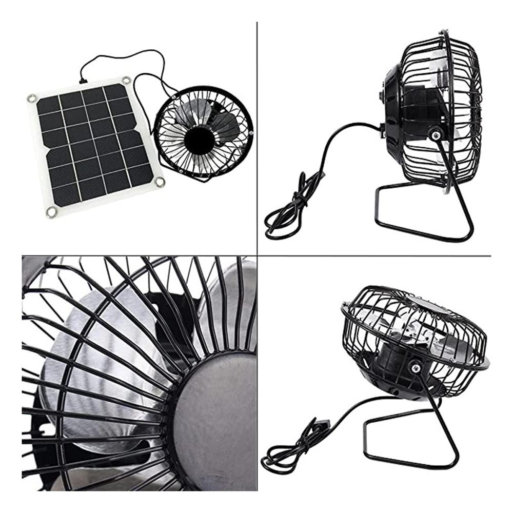 Taşınabilir 5W Çift USB Güneş Enerjili Fan Seti Güneş Paneli Monokristal Silikon Güneş Paneli