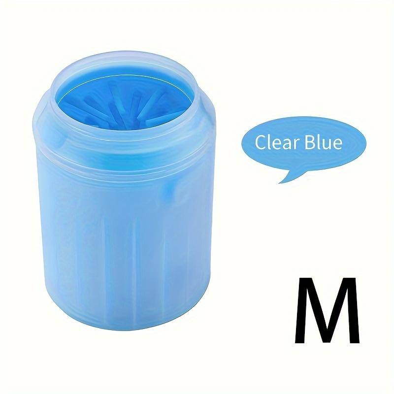 

360-Degree Soft Silicone Pet Paw Cleaner Cup, Portable Brush for Cat and Dog, Plastic & Silicone Material, No Power Required, Pet Grooming Accessory 1Pc синий