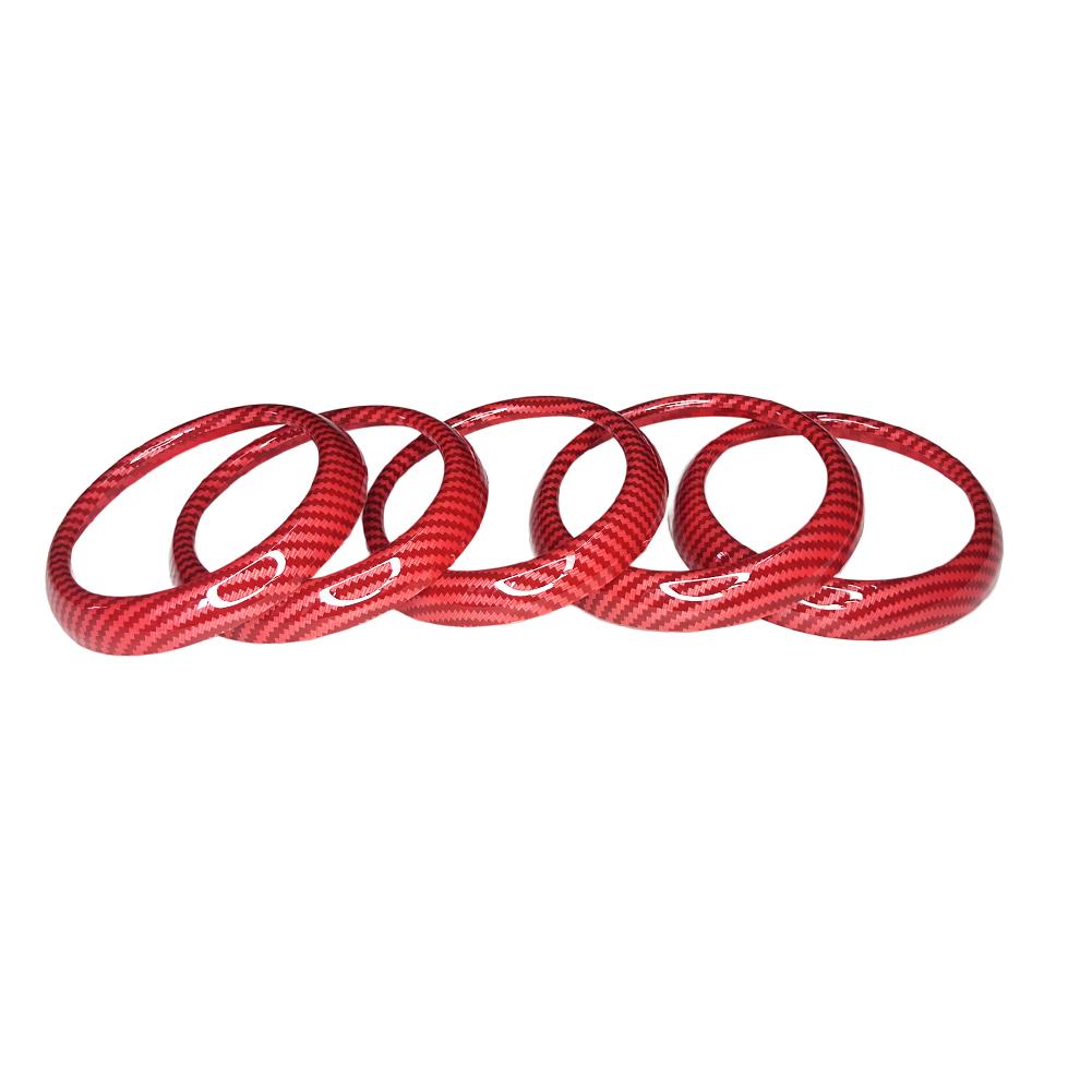 Red Carbon Fiber Style Air Condition Air Vent Outlet Ring Cover Trim Decor for Mercedes Benz GLA X156 CLA C117 Class ( Not A B