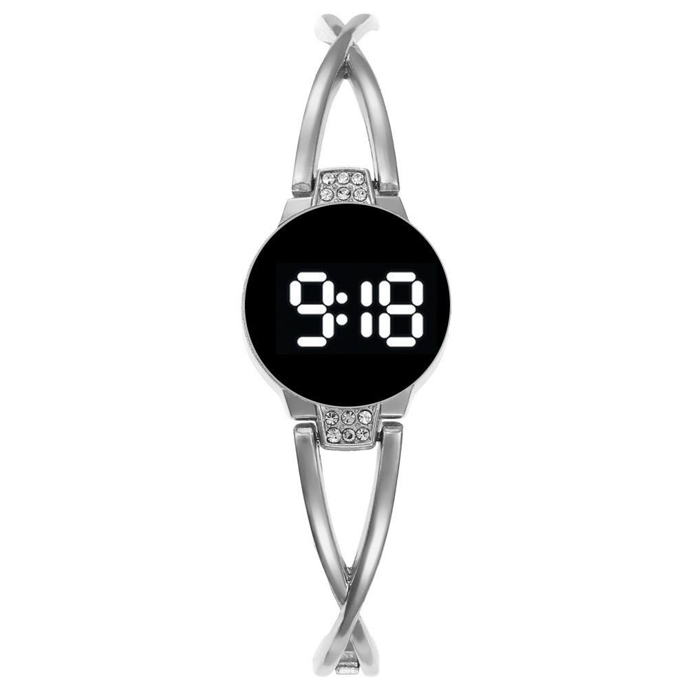 Metal Bracelet LED Watch Rhinestone Watch Fashion Wrist Watch Teen Girls