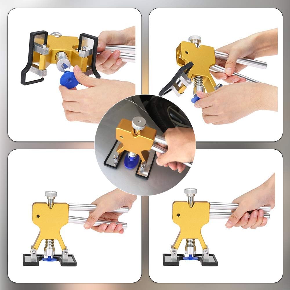 Paintless Body Dent Repair Kit Bridge Puller Accessories Include 30 Puller Tabs Suction Cup
