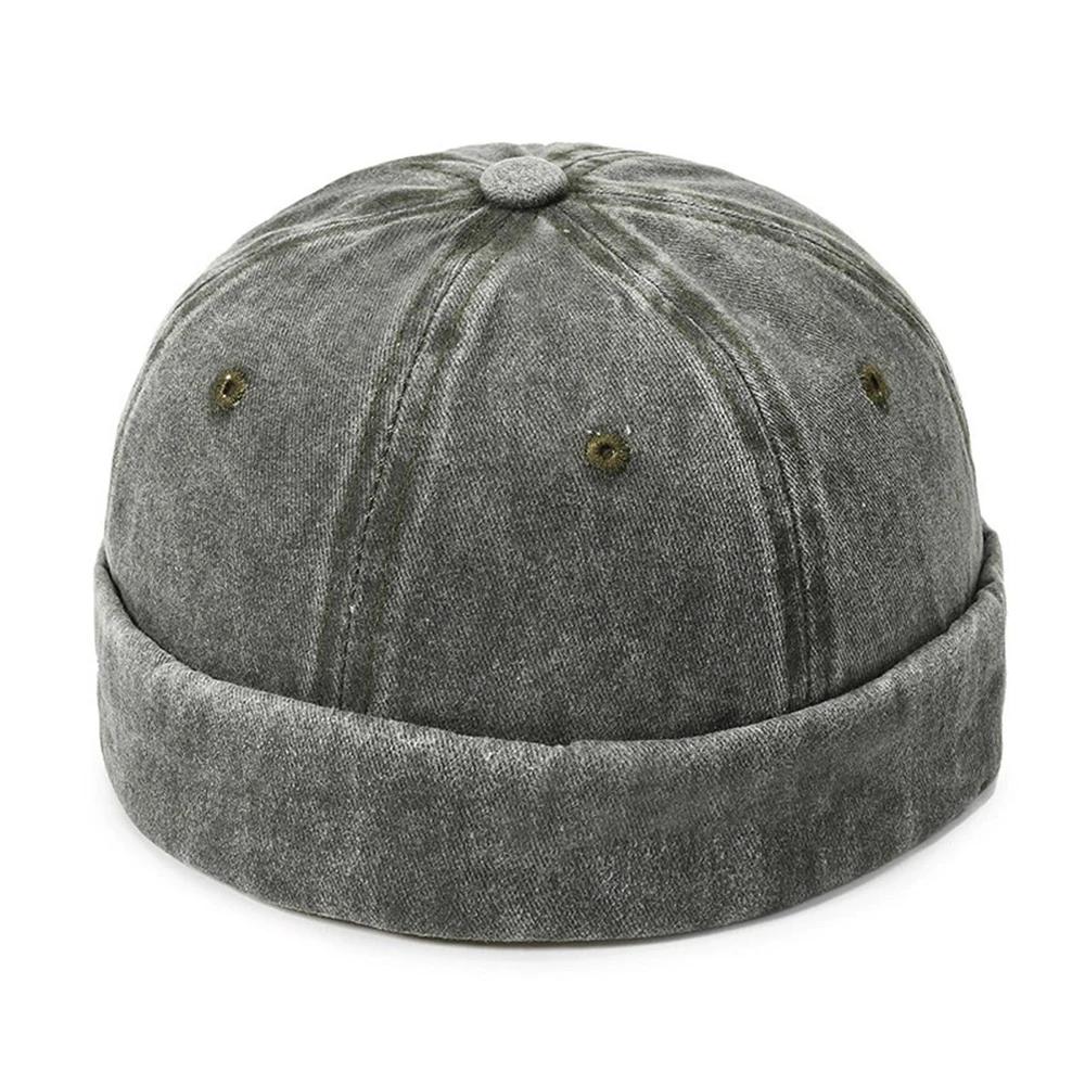 Fashion Denim Skullies Beanie for Men Retro Street Style Outdoor Four Seasons
