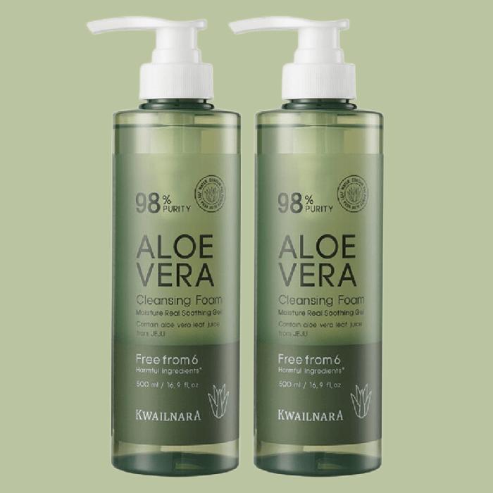 KWAILNARA Aloe Cleansing Foam 500ml x 2 Large Capacity (30467518)