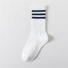 Drei-Streifen Sport Laufsocken, Herrensocken, Gestreifte College Lange Socken, Frotteesocken