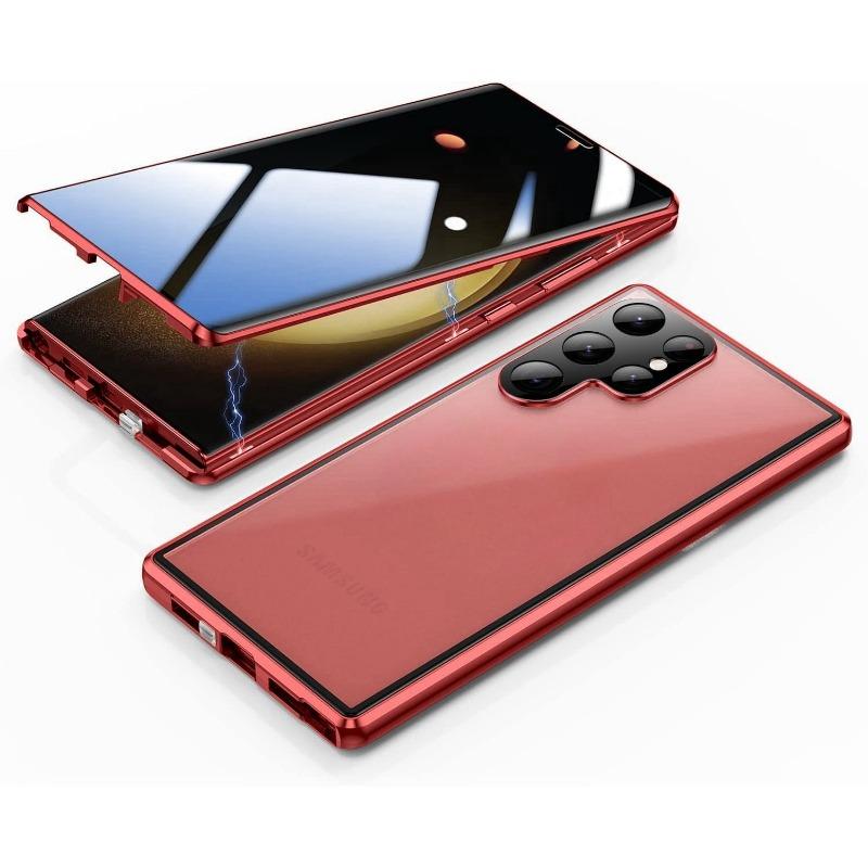 Suitable for Samsung S25ultra Magneto Mobile Phone Case Bright Metal Magnetic High Definition Anti Peeping Snap Protection Glasses Anti Fall