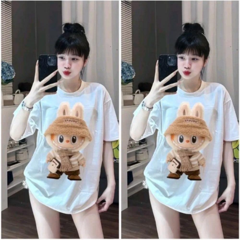 Labubu LUXA Loose-form Unisex Short-sleeved T-shirt, Ulzzang Men's and Women's T-shirt