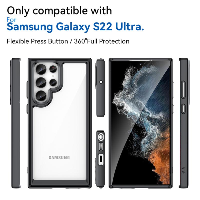 For Cover Samsung Galaxy S22 Ultra Case Samsung S22 Ultra Capas Clear Transparent Colour Fundas Samsung S23 S22 Plus Ultra Cover