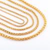Stainless Steel Link Wheat Chain Long Necklace for Men Women Jewelry Accessories Gold Color Plated Choker on the Neck Collar DIY