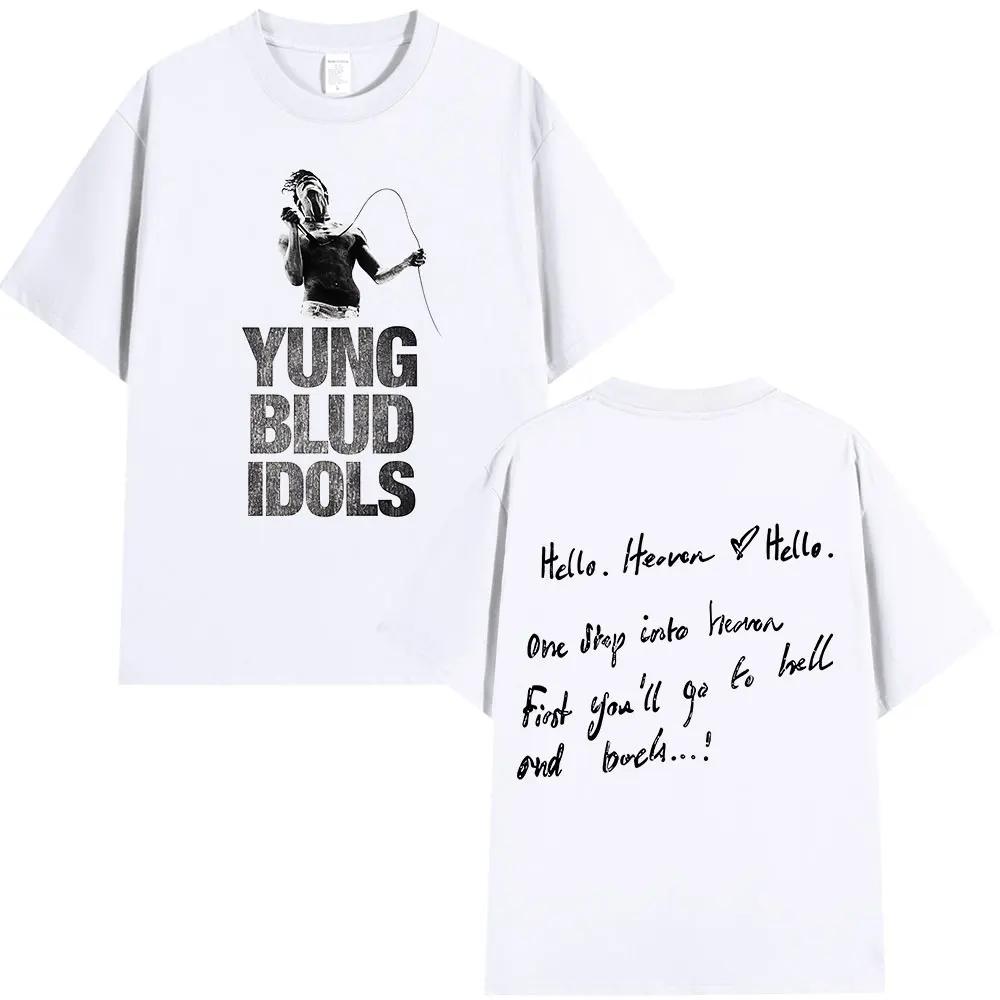 2025 Men's Youngblud Idol Album Tour Pattern Printed 100% Pure Cotton Short-sleeved T-shirt Hip-hop Casual Streetwear