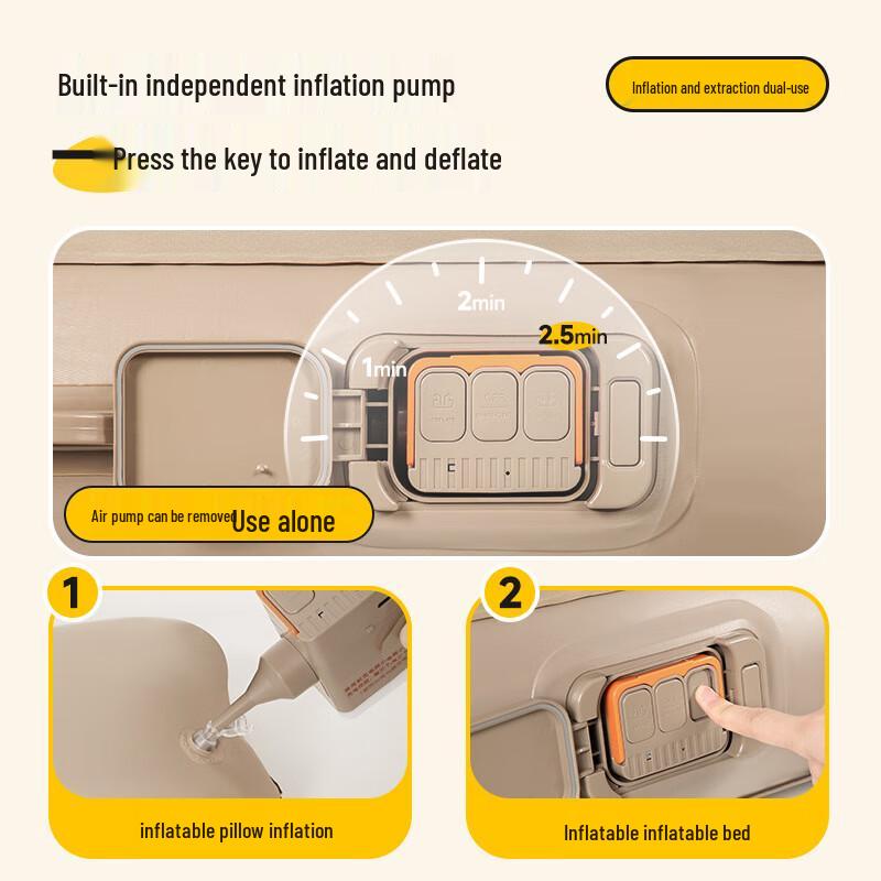 

OEING Outdoor Double Inflatable Camping Mattress with Built-in Pump Double, 25cm Thick