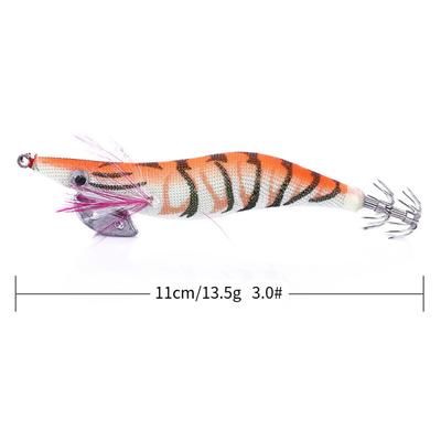 Luminous Wood Shrimp Lure11CM13.5GLong Casting Sea Fishing Squid Hook Fake Bait Bass Special Fishing Gear