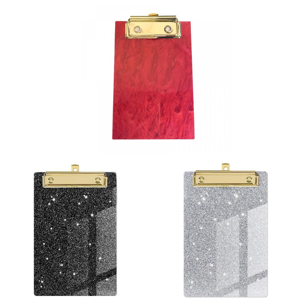 Sparkle Acrylic File Folder Clips With Metal Pressure Clamp For Office And Gift Use