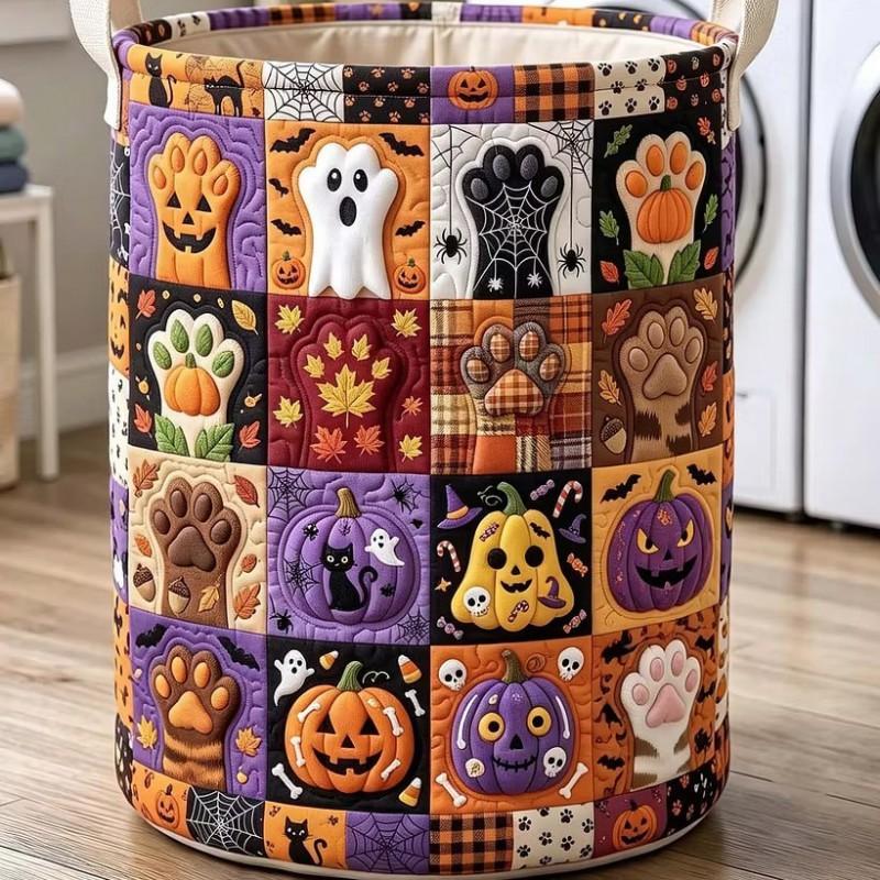 Halloween Quilted Cotton Laundry Basket Storage Organizer Home