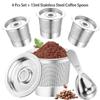 Reusable Coffee Pods, 4-Pack Stainless Steel Refillable Filters with Measuring Spoon, Dishwasher Safe for Single-Serve Coffee Makers
