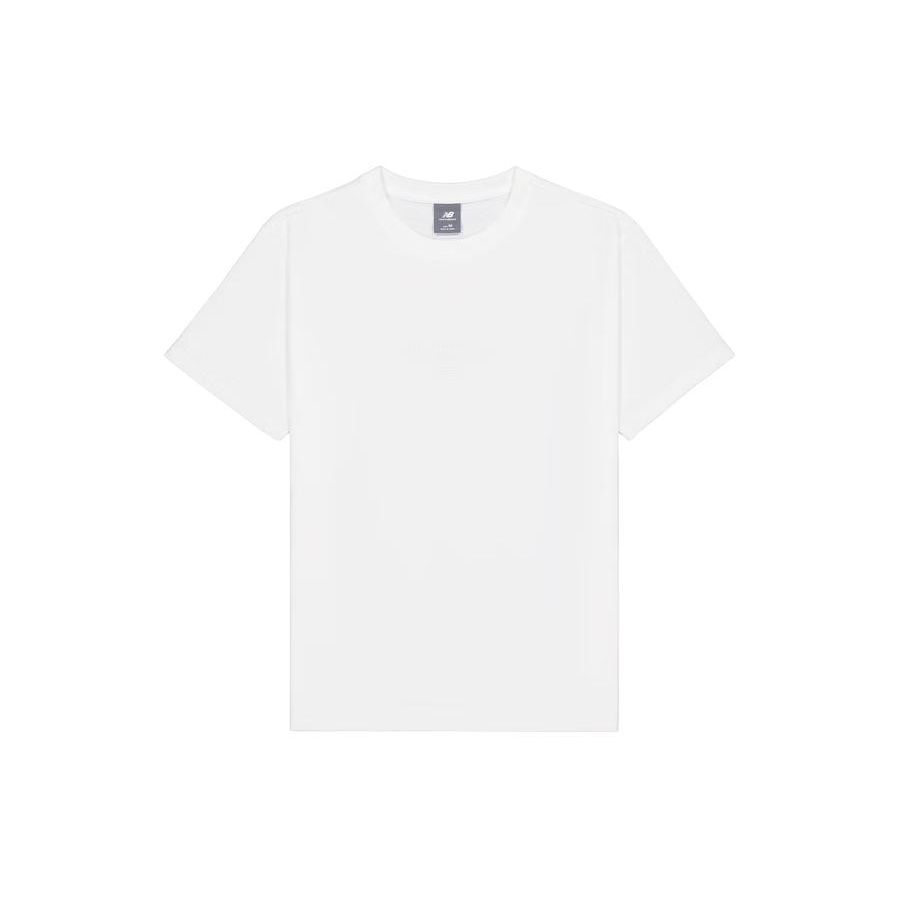 

New Balance Solid Color Casual Comfort Knit Short Sleeve T-Shirt Men Tops White AMT41653-WT