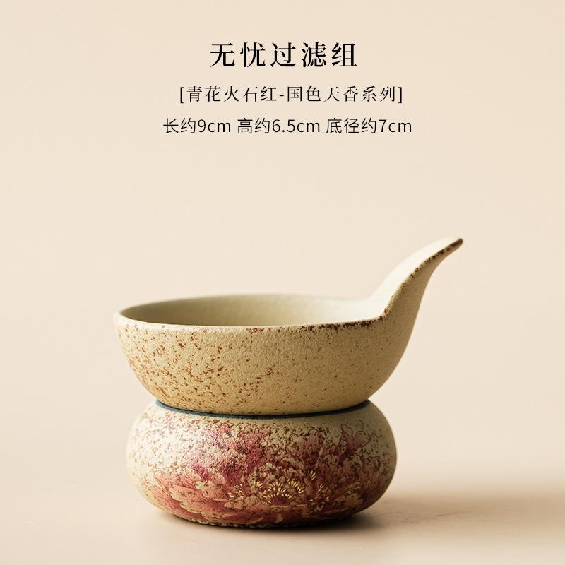 

Blue And White Flint Red Tea Separator Infusor Elegant Tea Strainer Dispenser Tea Making Tea Filter Cha Supplies Collection Gift