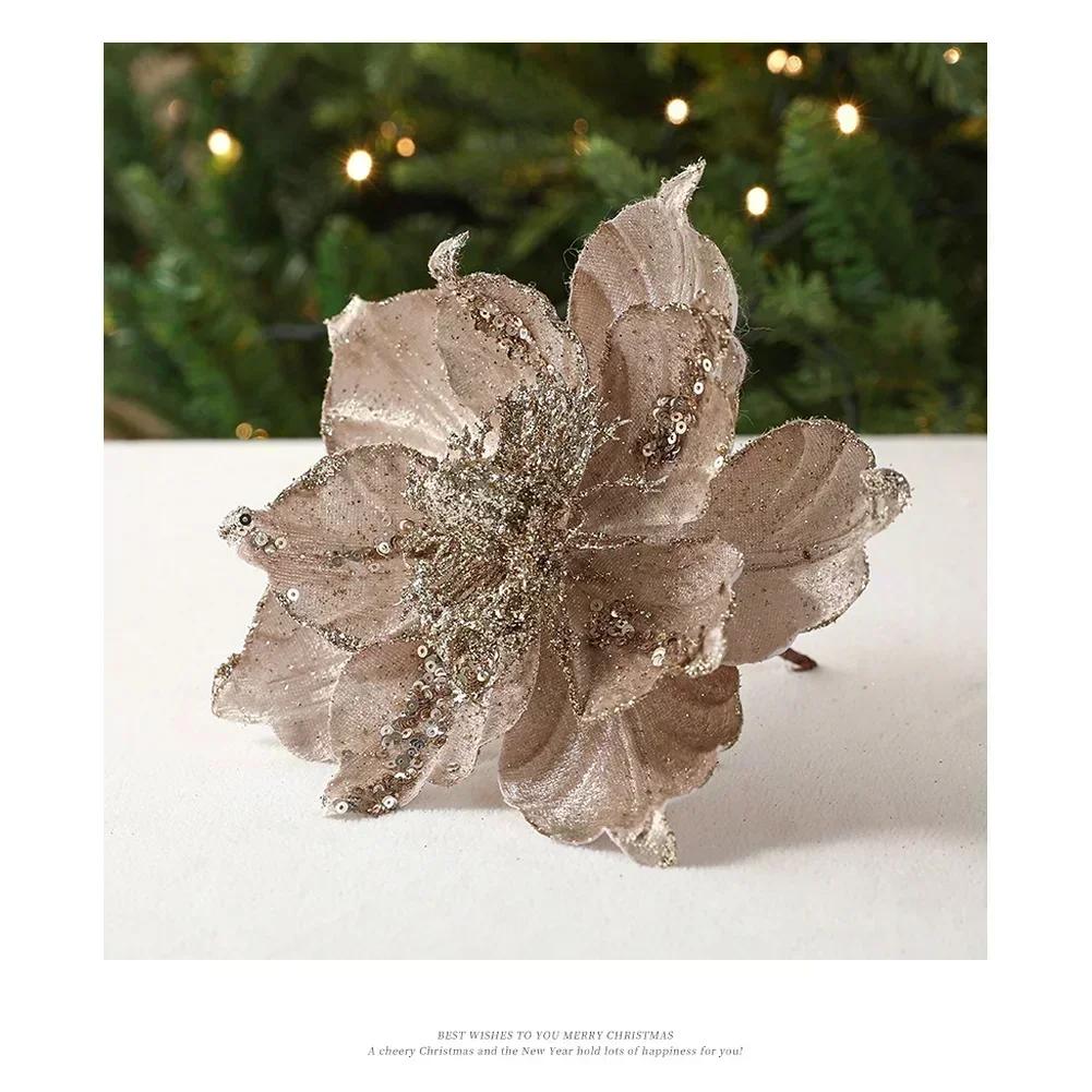 Artificial Poinsettia for Holiday Decor with Elegant European Design and Multi Color Choices for Christmas Trees