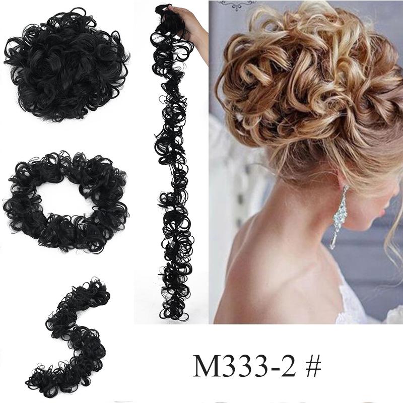 Messy Bun Scrunchie Hair Wrap Fluffy Pony Tail Curly Touseld nScrunchy Updo Donut Chignons für Frauen