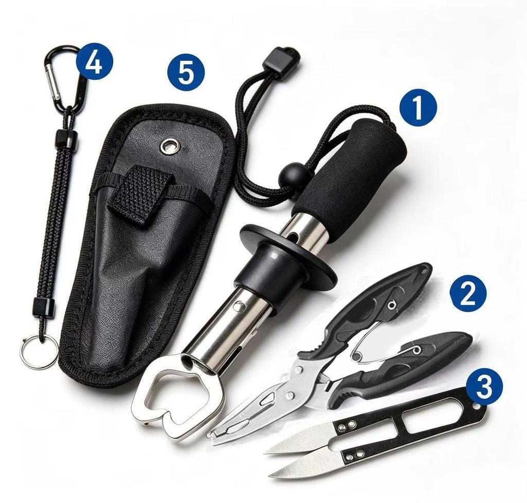 Multifunctional Stainless Steel Fishing Pliers - Line Cutter, Split Ring Opener, Hook Remover, Scissors