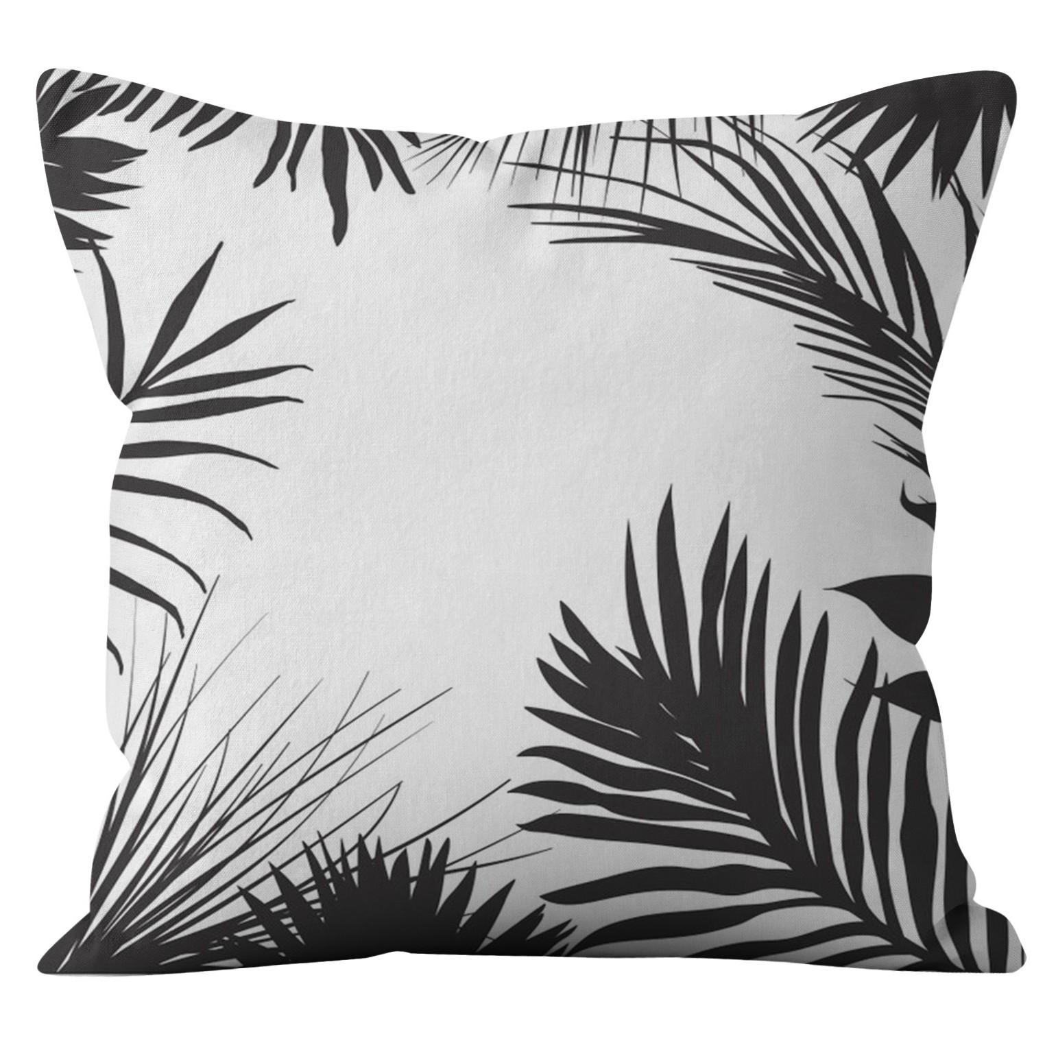 

New Black And White Flower Cotton Linen Pillow Cover Home Sofa Pillow Office Car Cushion Cover Premium Durable 45*45cm