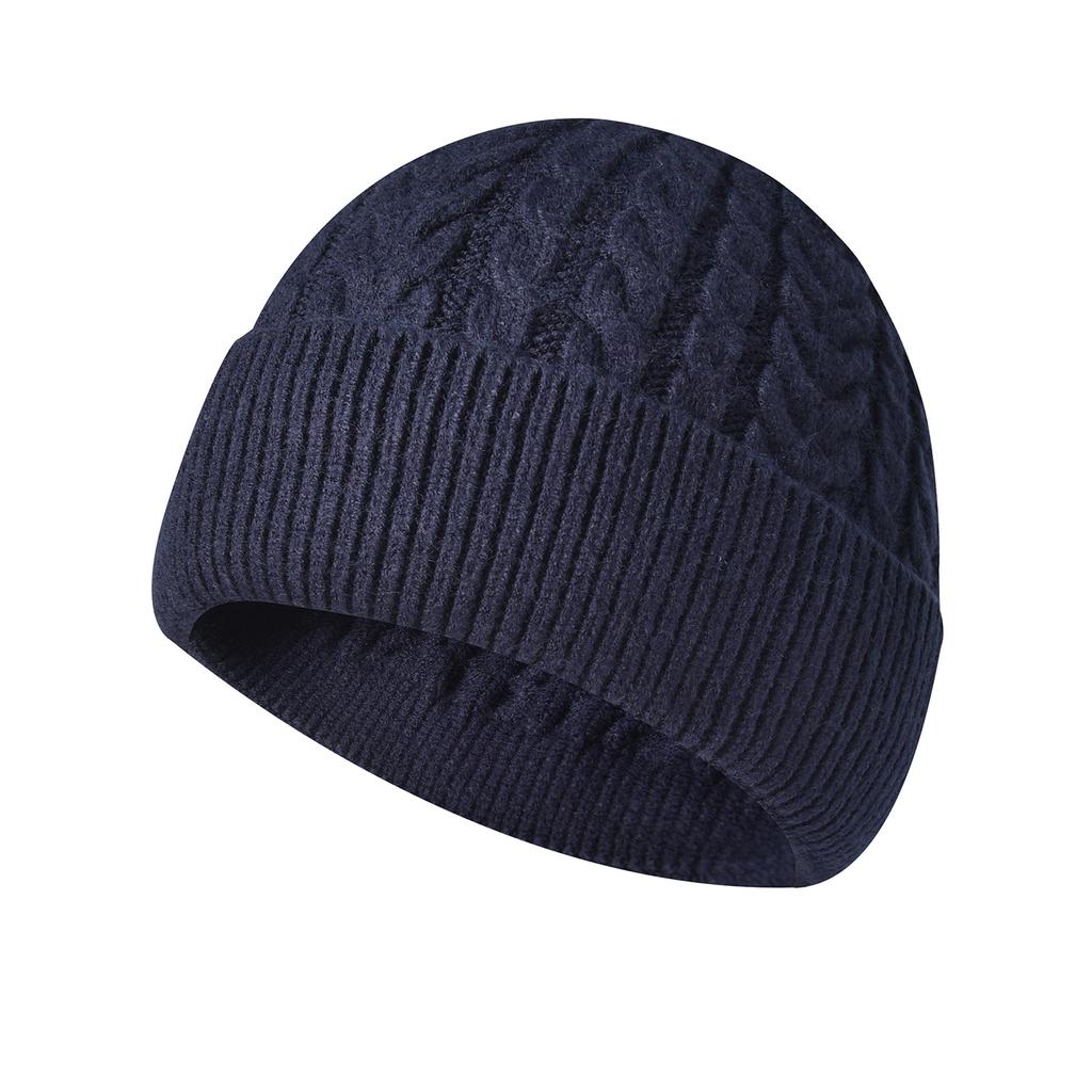Winter Knitted Thickened Warm Cable-Knit Beanie for Women - Face-Slimming Wool Hat with Ear Flaps Cold-Weather Beanie - Casual Pullover Hat for Men