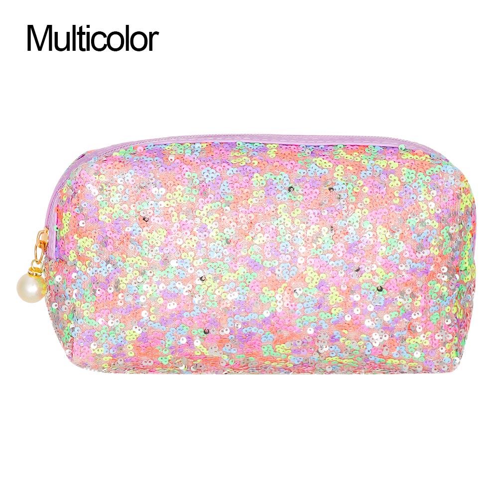 Fashion Glitter Mermaid Sequin Makeup Bag High-capacity Reversible Double Color Cosmetic Bag Lazy Makeup Zipper Pouch Handbags