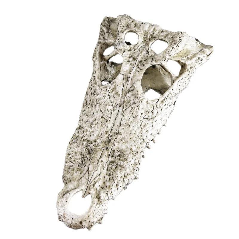 Aquarium Decor Resin Crafts Dinosaur Crocodile Skull Fish Tank Ornament Underwater Landscape