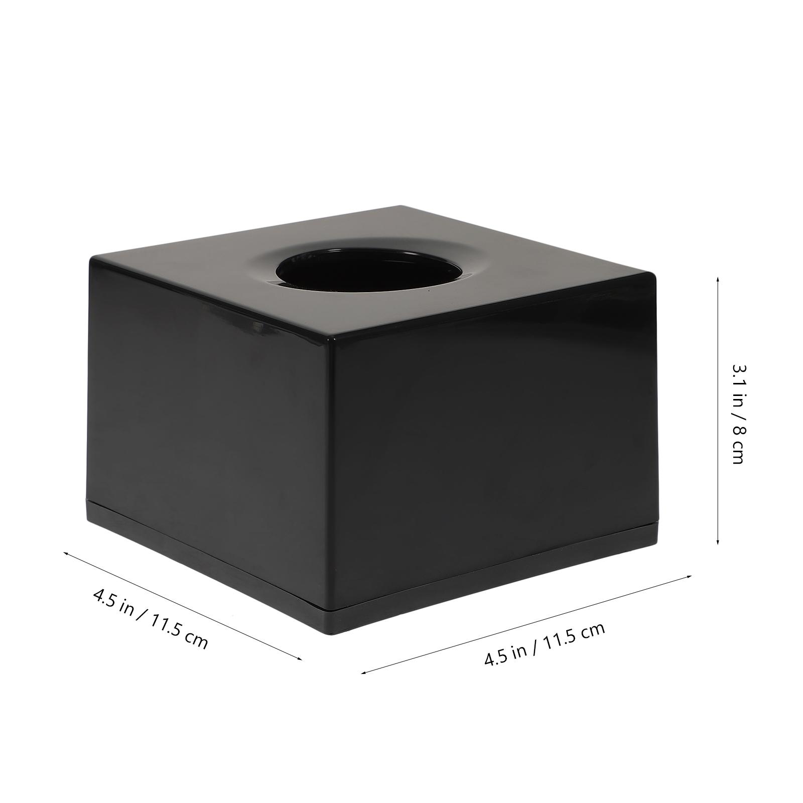 

1Pc Desktop Tissue Box Facial Paper Holder Facial Tissue Box Cover Square Tissue Holder Tissue Container Tissue Cover Container чёрный