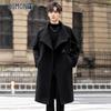 Men's Mid-Length Wool Blend Business Overcoat