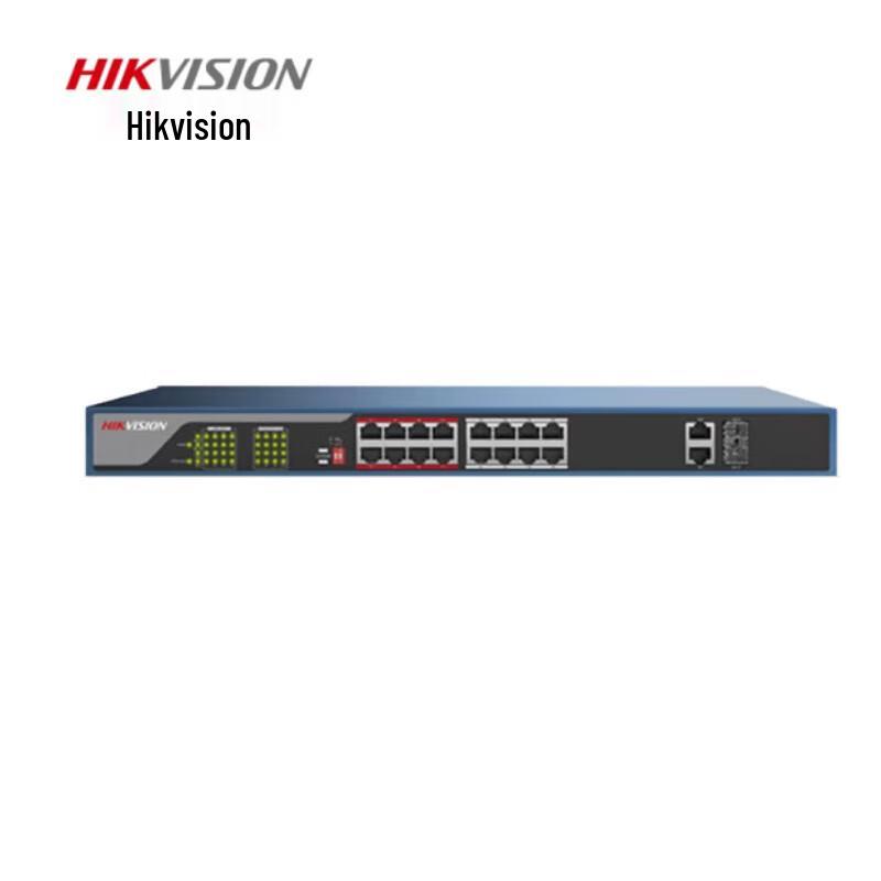 

HIKVISION 16-Port 100Mbps PoE Switch with 2 Gigabit Uplink