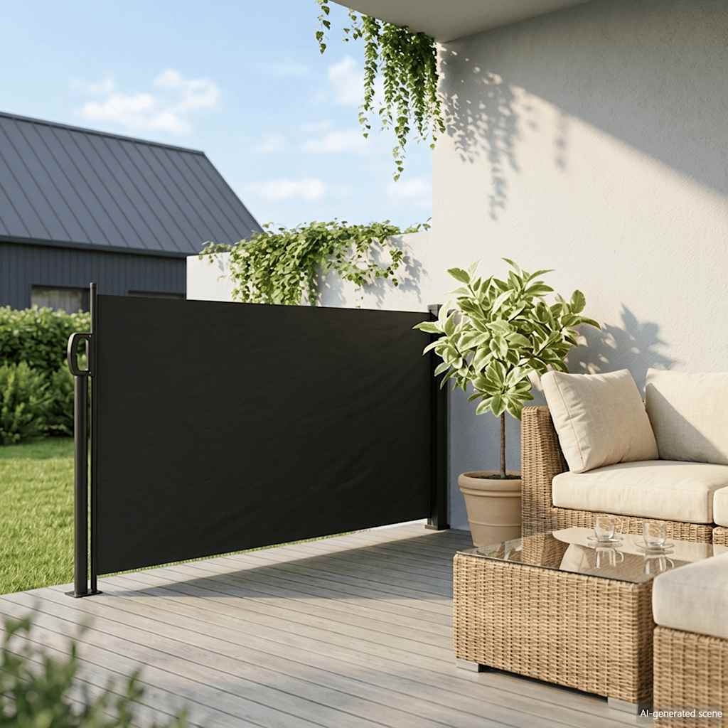 Vidaxl Zwijana Markiza Boczna, Czarna, 117X300 Cm