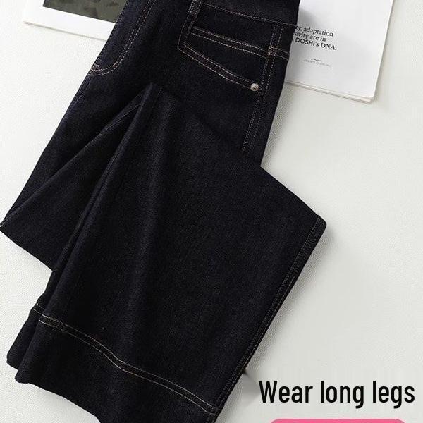 Damen Jeans mit Hoher Taille, Blaue Denim - Frühling/Sommer 2026, Petite, Schlank, Neun-Zehntel, Gerade Weiter Bein