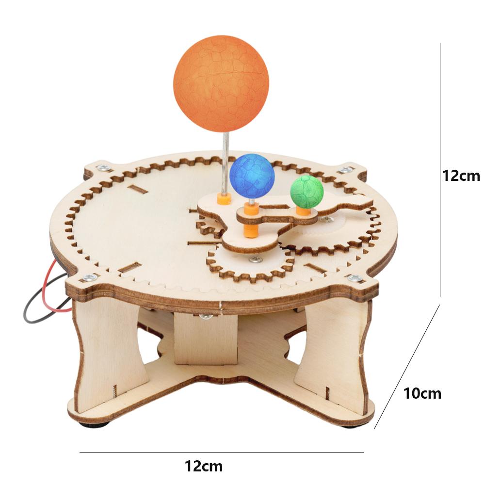 DIY Solar System Model Kit Wooden Puzzle Mechanical Set Assembling Sun Earth Moon Planet Educational Science Toys for Kids