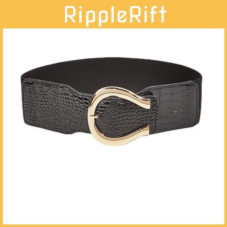 Fashion Gold Buckle Decoration Casual Wide Waist Belt For Womens Style