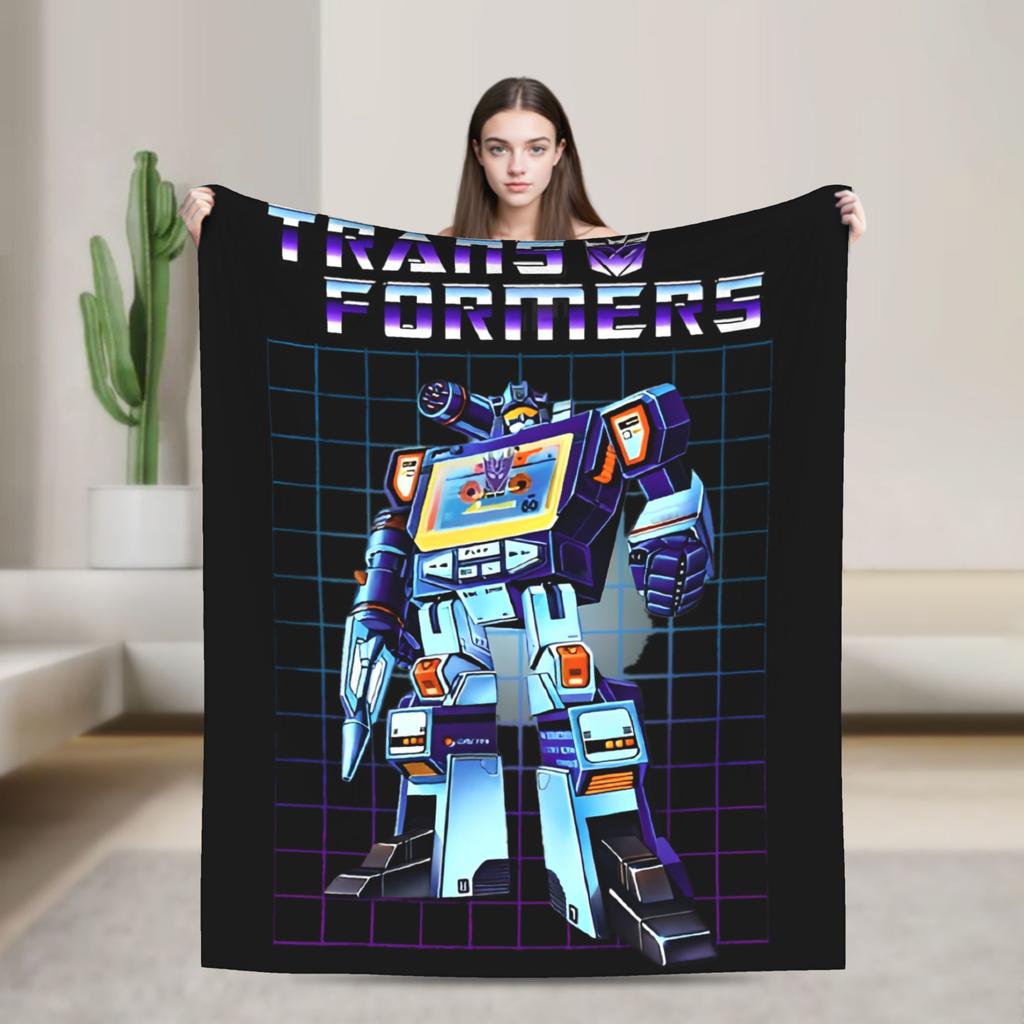 Transformers Decepticons Soundwave Blankets Robot Flannel Funny Warm Throw Blanket for Bedspread Spring/Autumn Couch