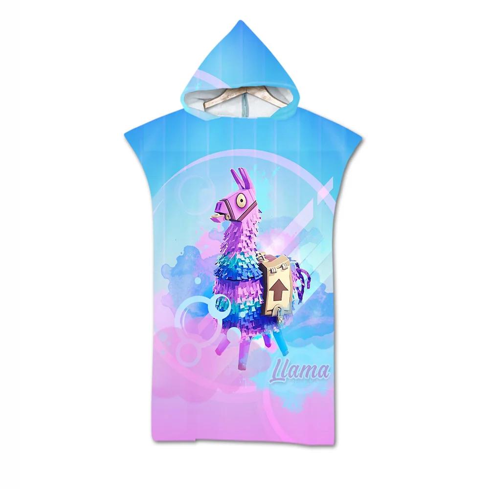 Toalla de Playa de Moda de Verano Microfibra Secado Rápido Capa Grande con Capucha Poncho de Animales de Dibujos Animados para Adultos Bata de Baño para Nadar Surf Toalla de Baño
